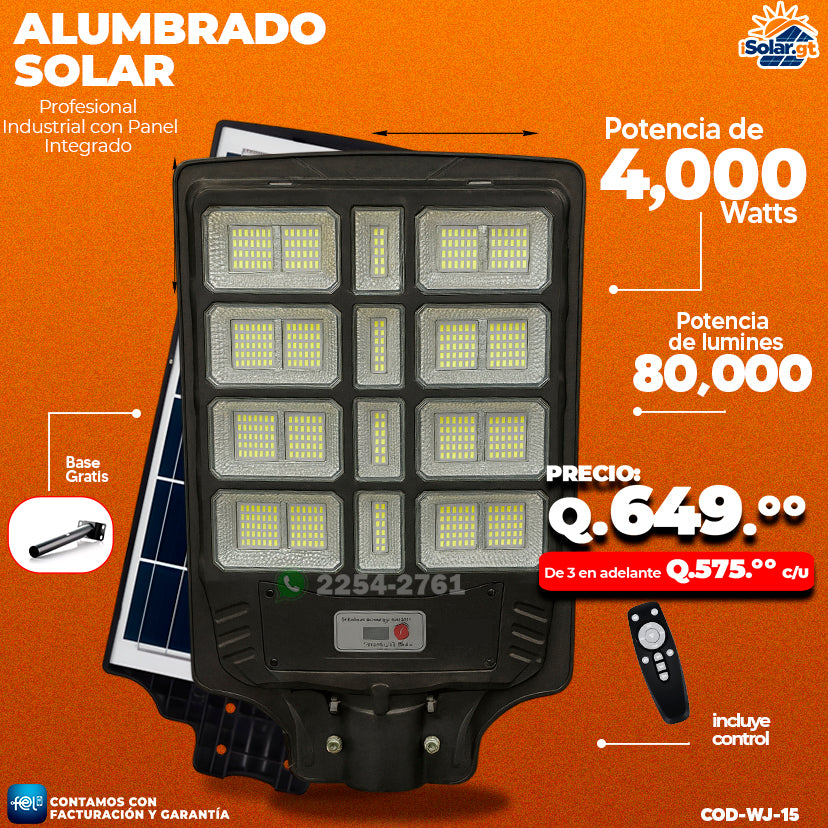 Alumbrado Solar 4,000 Watts 🌞🌞