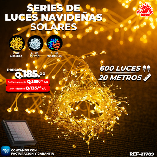 Luz Navideña color Amarilla de 600 Luces/ 20 Metros 🎇✨