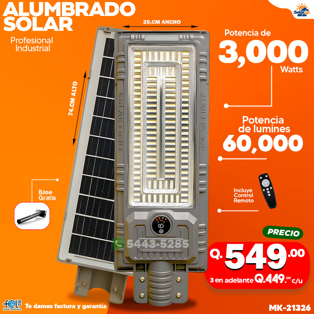 💡 Alumbrado Solar de 3,000 Watts ⚡💡