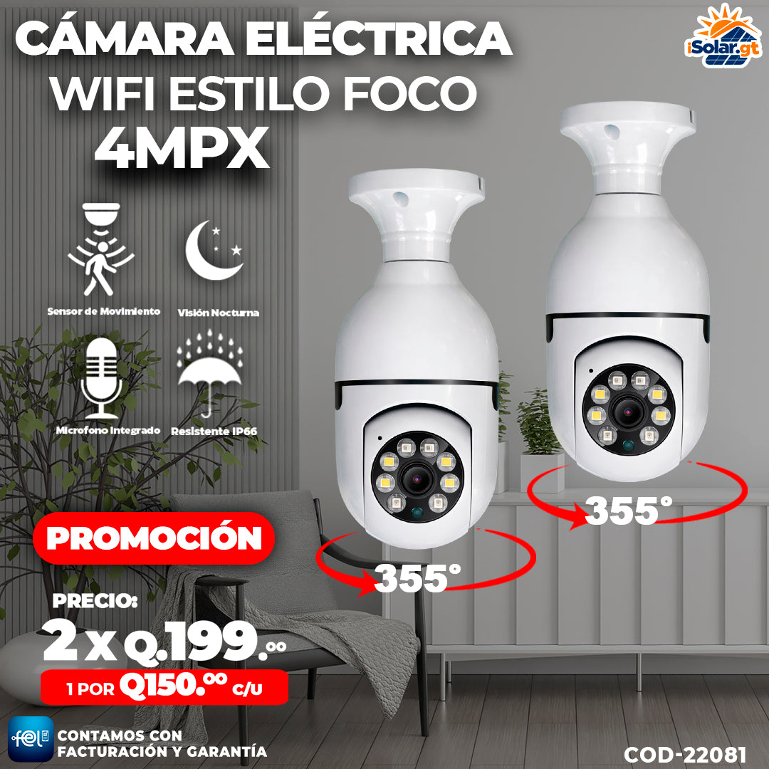Cámaras Wi-fi Estilo Foco🌙🌙