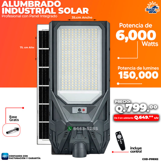 Alumbrado Solar Industrial de 6,000 Watts ☀️☀️
