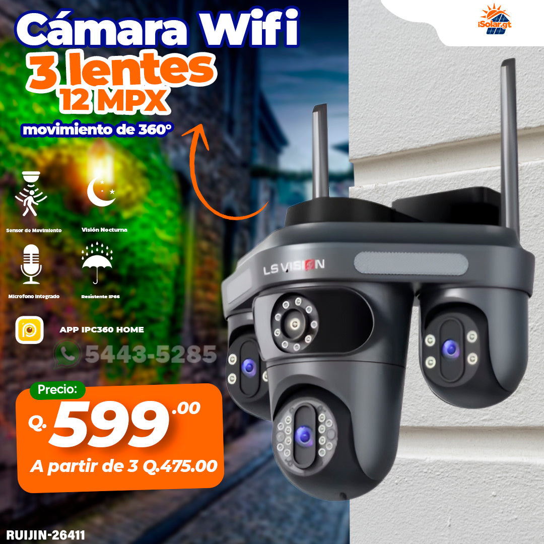 Cámara wifi 3 lentes 12MPX 26411