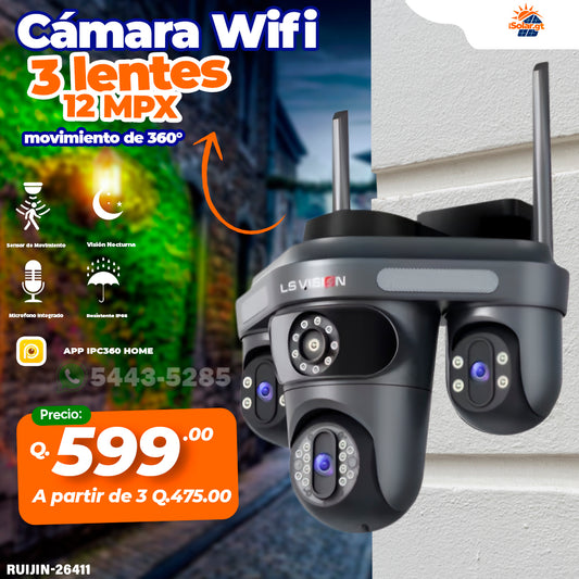 Cámara wifi 3 lentes 12MPX 26411