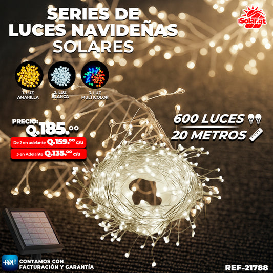 Luz Navideña color Blanco de 600 Luces/ 20 Metros 🎇✨