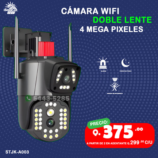 🔥Cámaras de  Doble Lente amplio ángulo de visión de 4 Mega Pixeles🔥