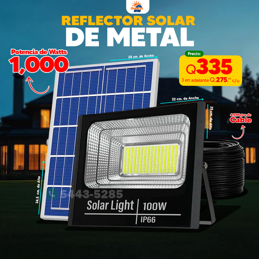 Reflectores Solares de Metal Con Panel 1,000 watts