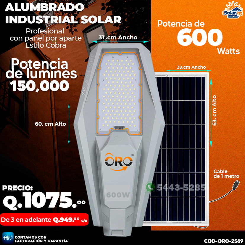 💡 Alumbrado Solar Profesional Estilo Cobra Marca Oro 💡