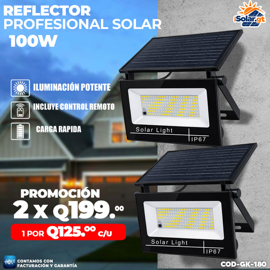 Reflectores Solares con Panel Integrado 100 Watts 🌞