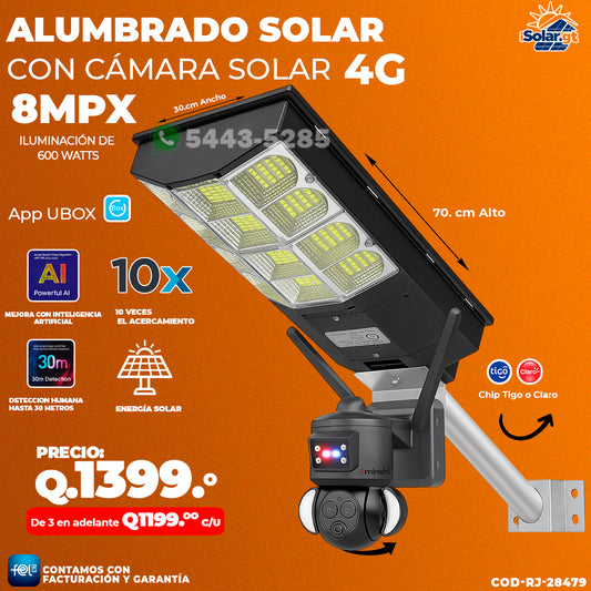 Alumbrado Solar con Cámara Solar 4G 💡