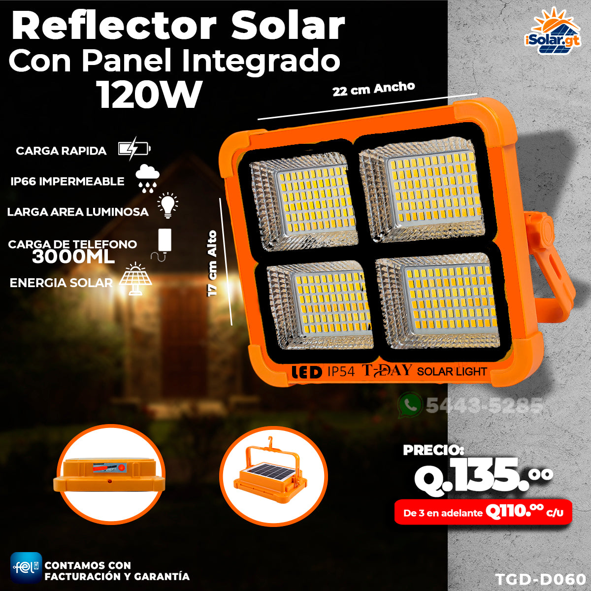 Reflector Solar  - 120 watts