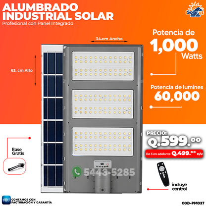 Alumbrado Solar Industrial de 1,000 Watts ☀️