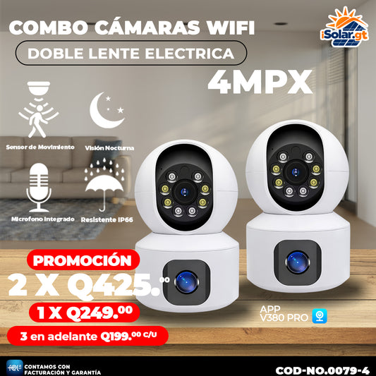 Cámaras Wifi Doble Lente de 4MPX 💡🚨