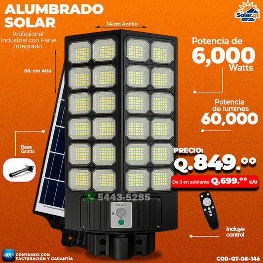Alumbrado Solar Industrial - 6,000 WATTS
