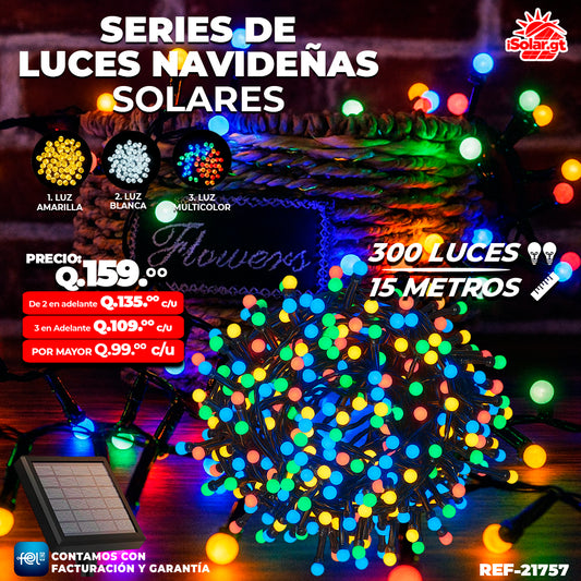 Luz Navideña color Multicolor de 300 Luces/ 15 Metros 🎇✨