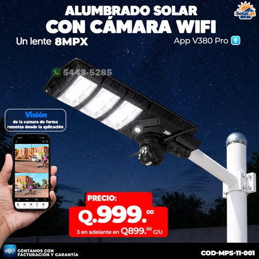 ☀️📹 Alumbrado Solar con Cámara Wfi de 8MPX