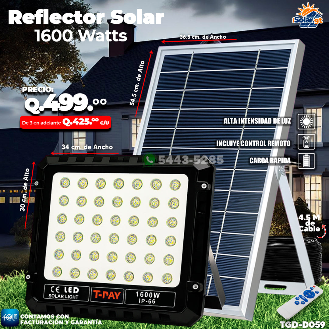 Reflector Profecional Solar 1,600 watts 🌙
