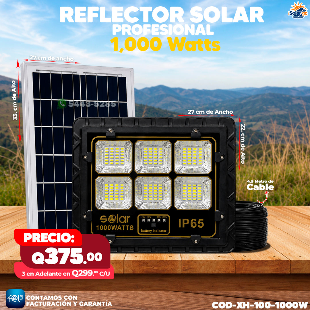 Reflector Solar de Vidrio de 1,000W 🔆🔆