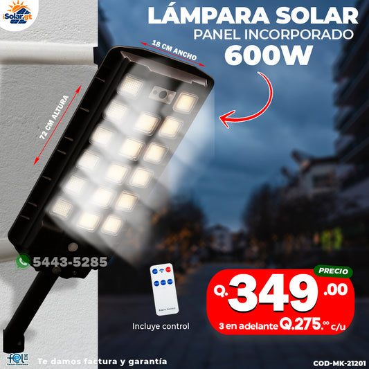 Lampara Con panel Solar de 600 watts ☀️🔋