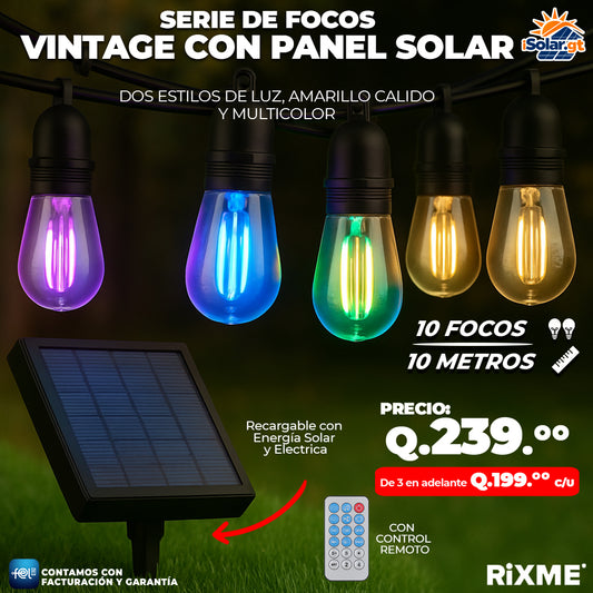 ☀️ Serie de Focos Vintage Solares