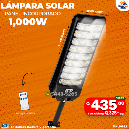 Lampara Con panel Solar de 1,000 watts ☀️🔋