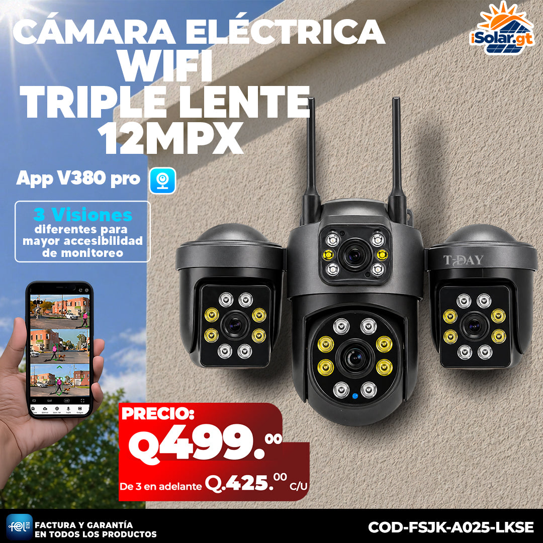 Cámara Eléctrica Wfi de 3 Lentes 💡