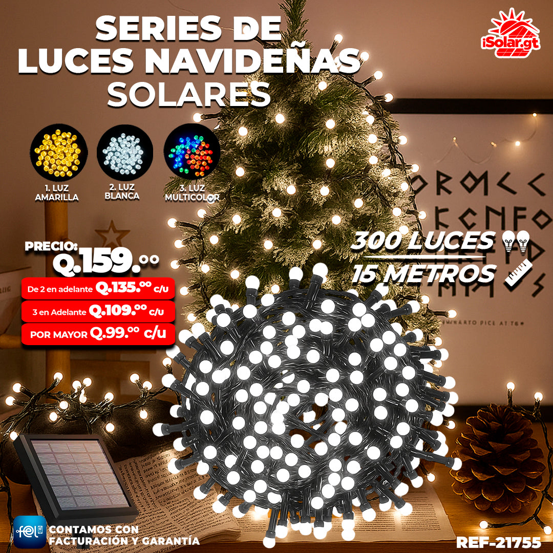 Luz Navideña color Blanco de 300 Luces/ 15 Metros 🎇✨
