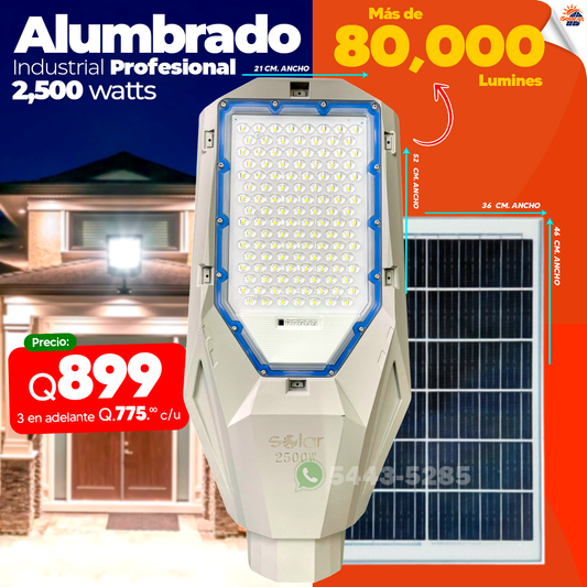 Alumbrados Solares Profecionales de Alta Potencia de 2,500 watts