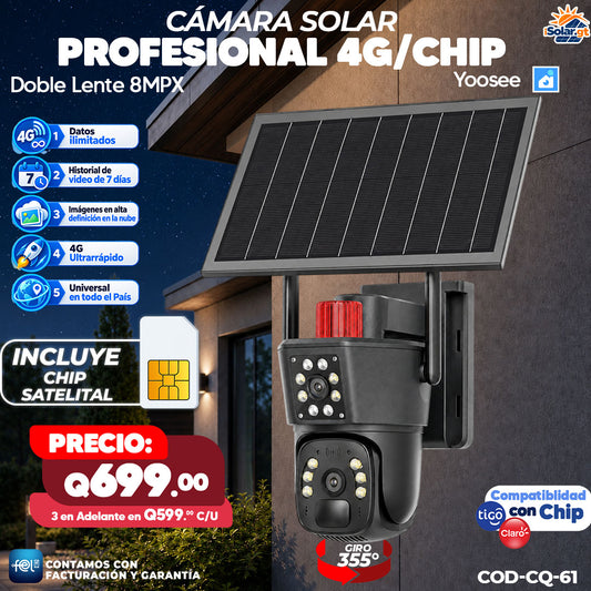 📹☀️ Cámara Solar Profesional 4G con Chip | Doble Lente 8MPX 🎥