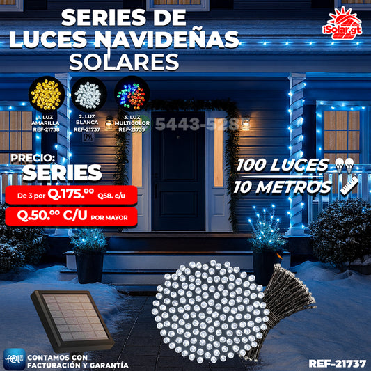 Luz Navideña color Blanco de 100 Luces/ 10 Metros 🎇✨