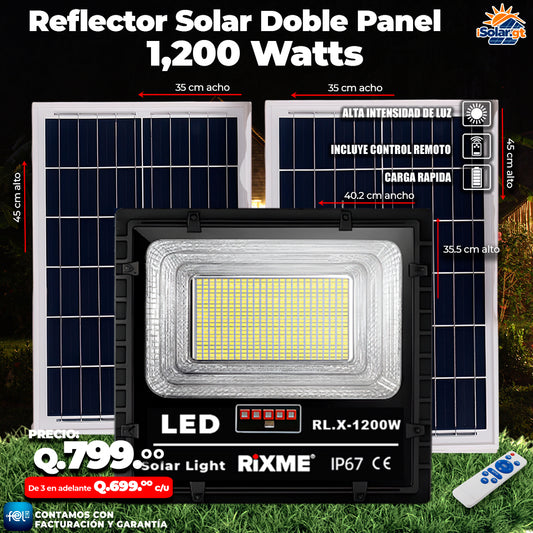 🔆 Reflector Solar Doble Panel de 1200 Watts 🔋☀️