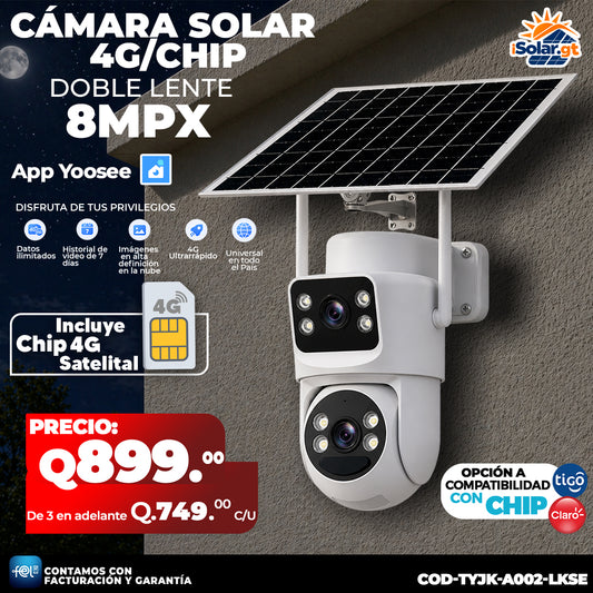 Cámara Solar 4G de 12 MPX Doble Lente ☀️☀️