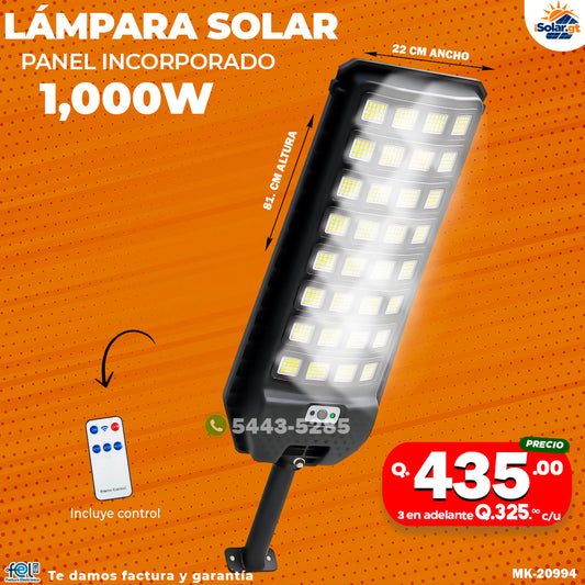 Lampara Con panel Solar de 1,000 watts ☀️🔋