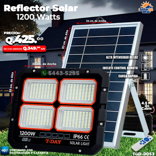 Reflector Profecional Solar 1,200 watts 🌙