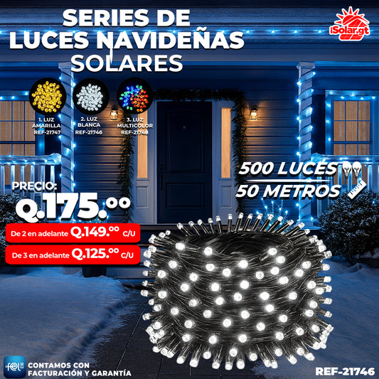 Luz Navideña color Blanco de 500 Luces/ 50 Metros 🎇✨