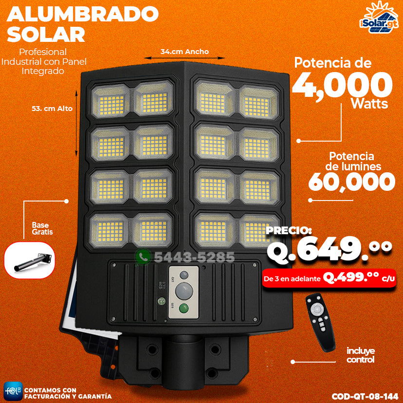 Alumbrado Solar 4,000 Watts 🌞🌞