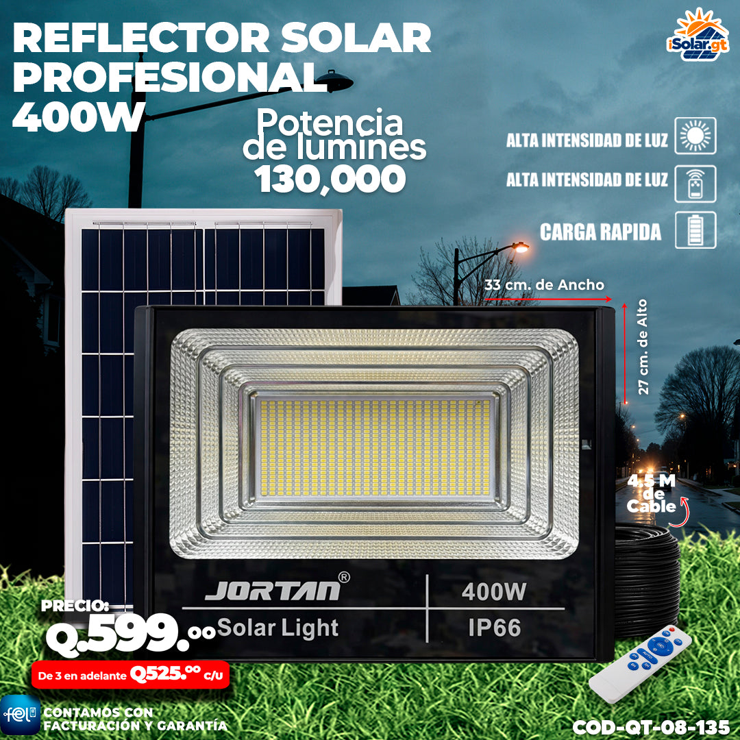 💡 Reflector Solar Profesional Jortan e 400 Watts ☀️