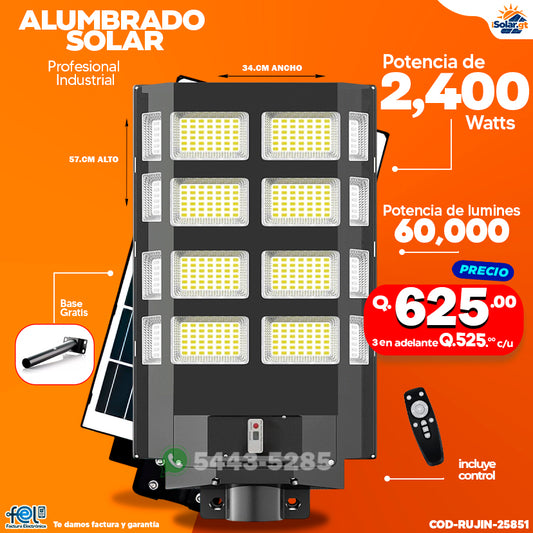 Alumbrado Solar Industrial -2,400 -4,000 -5,000- 6,000- 10,000 WATTS 💡🔆