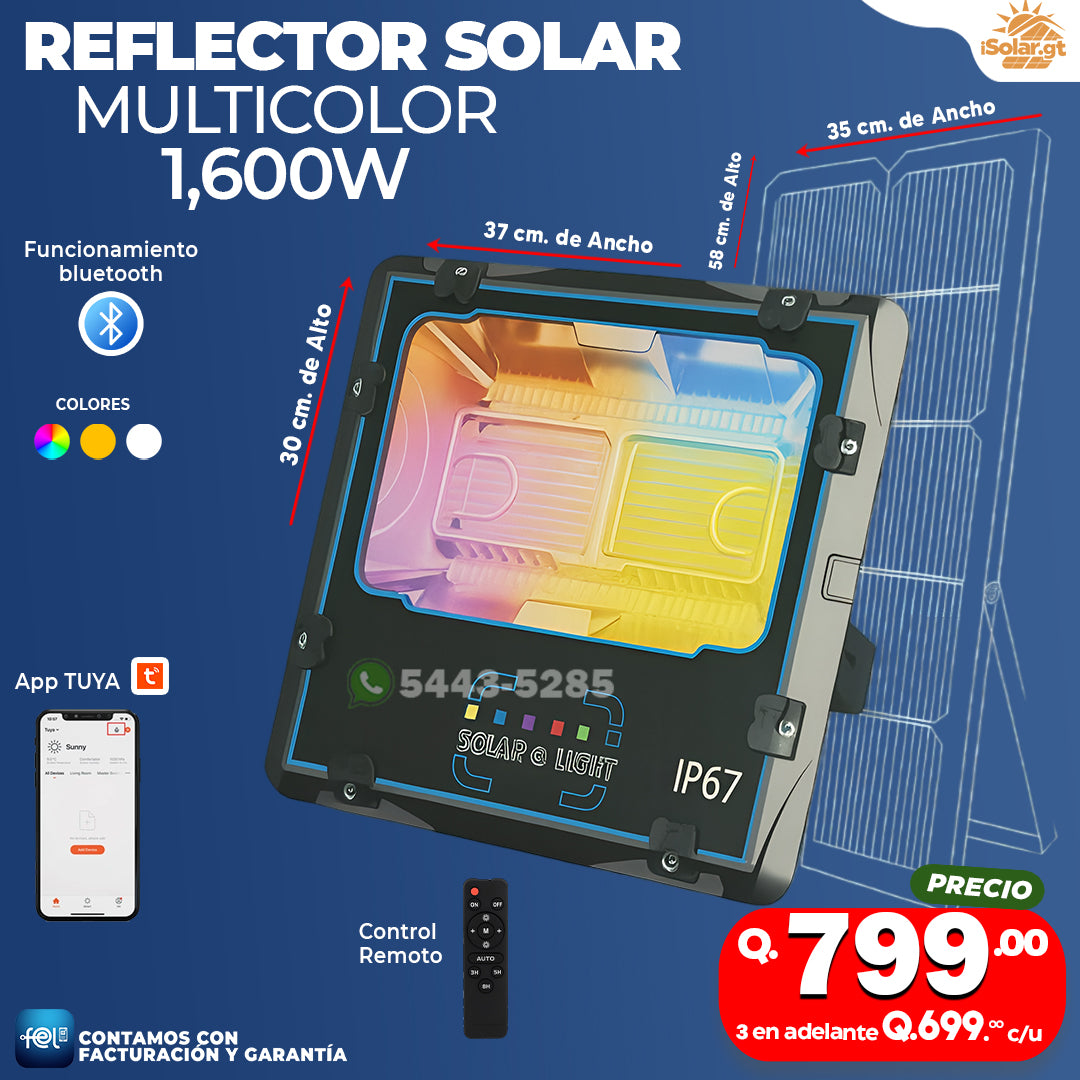 Reflector Solar Multicolor 1,600W ⚡