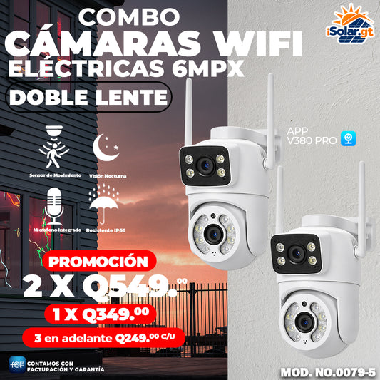 Cámaras Electricas Doble Lente 6MPX - Marca ORO🎥