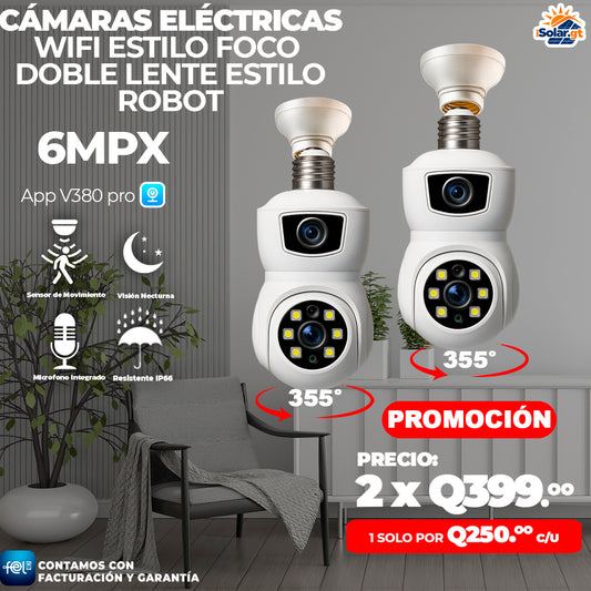 Cámara Wifi Doble Lente Estilo Robot 🤖