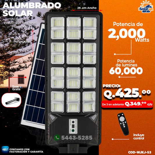 Alumbrado Solar Profesional de 2,000 Watts 🔥
