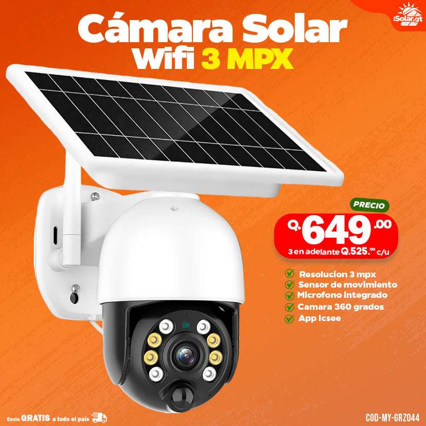 Cámara Wifi Solar 3pmx - Con luz led
