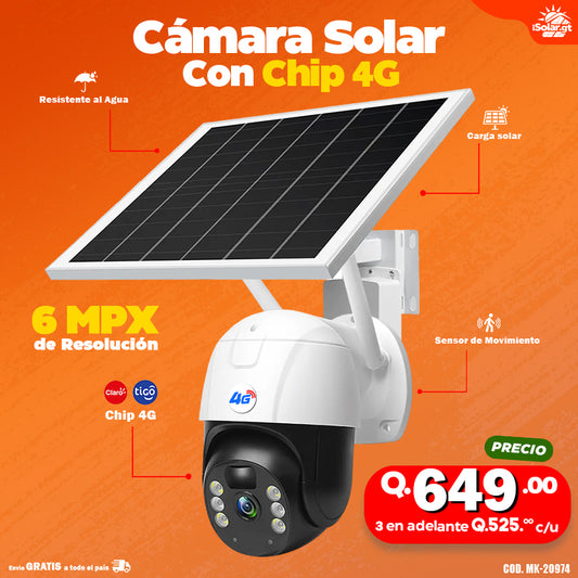 Cámara Solar Con Chip 4G - 6 MPX