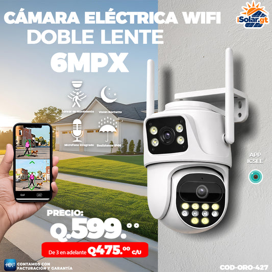 Cámara Wifi Doble lente de 6MPX ☂️
