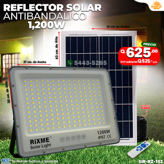 Reflector Industrial Solar Antibandálico de 1,200 Watts 🔆💪🌞