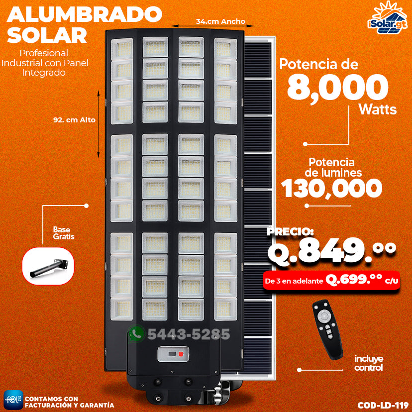 Alumbrado Solar Industrial - 8,000 WATTS 🌞💡