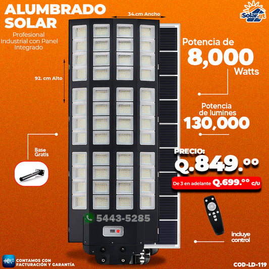 Alumbrado Solar Industrial - 8,000 WATTS 🌞💡