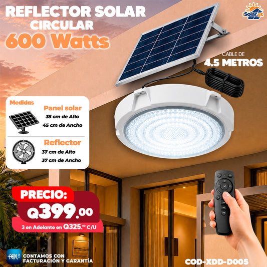 💡☀️ Reflector Solar Circular Profesional de 600W ☀️💡