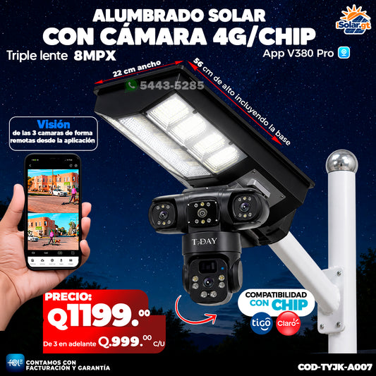 Cámara con Alumbrado Solar 4G 📸💡