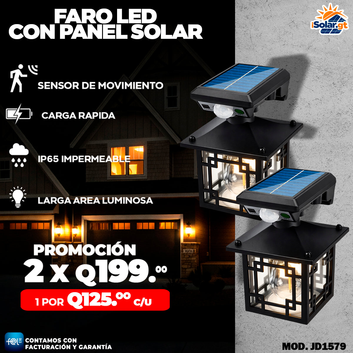 Farol Solares con Panel Integrado☀️